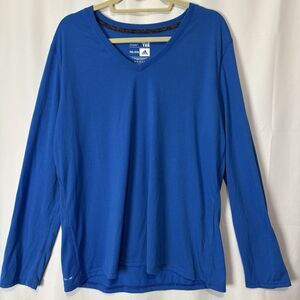 NWT Adidas Womens Ultimate Tee 2X Long Sleeve V-Neck L Blue Workout Climalite